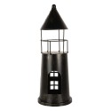 Clayre & Eef Decoration Lighthouse Ø 16x45 cm Black Metal