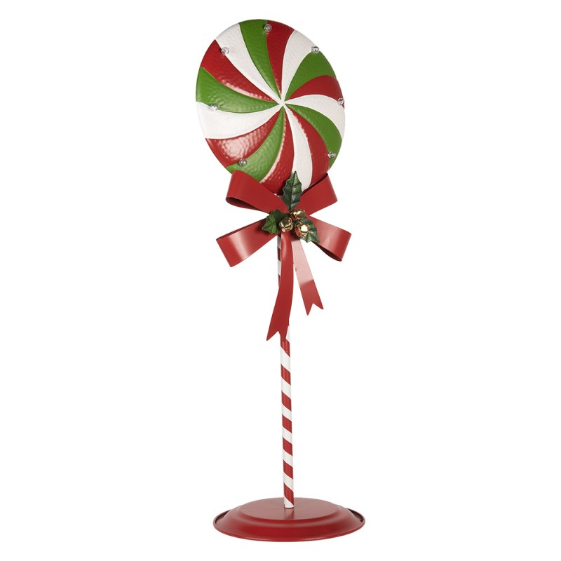 Clayre & Eef Christmas Decoration with LED Lighting Lollipop 36x29x100 cm Red Green Metal