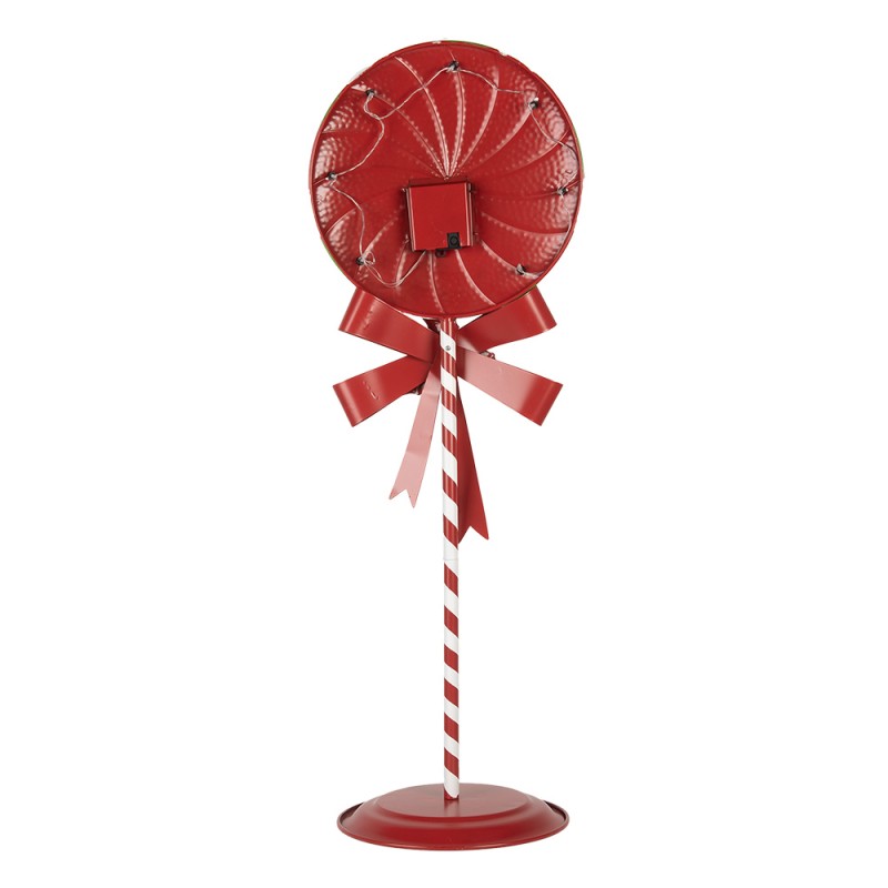 Clayre & Eef Christmas Decoration with LED Lighting Lollipop 36x29x100 cm Red Green Metal