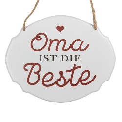 Clayre & Eef Textschild 18x15 cm Weiß Metall