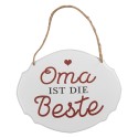 Clayre & Eef Textschild 18x15 cm Weiß Metall