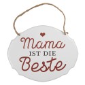 Clayre & Eef Textschild 18x15 cm Weiß Metall Mama