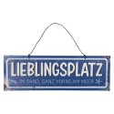 Clayre & Eef Tekstbord 30x10 cm Blauw Metaal