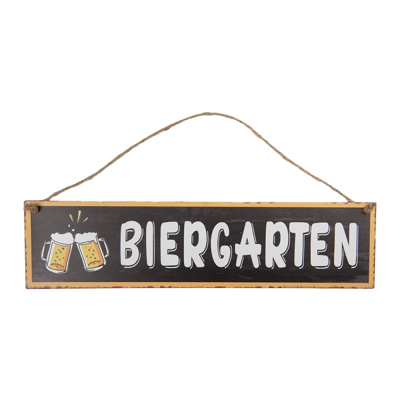Clayre & Eef Textschild 40x10 cm Braun Metall Bier