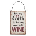 Clayre & Eef Text Sign 10x15 cm Beige Metal wine