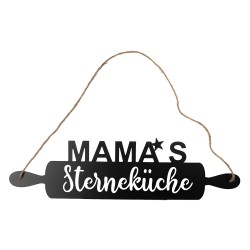 Clayre & Eef Textschild 50x14 cm Schwarz Metall Mama