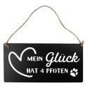 Clayre & Eef Text Sign 30x15 cm Black Metal