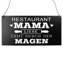 Clayre & Eef Targhetta con testo 40x20 cm Nero Metallo Mama
