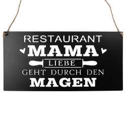 Clayre & Eef Textschild 40x20 cm Schwarz Metall Mama
