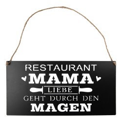 Clayre & Eef Textschild 40x20 cm Schwarz Metall Mama
