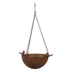 Clayre & Eef Vogelfutterbehälter Ø 13x21x14/50 cm Braun Metall
