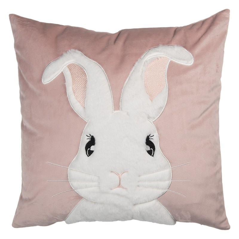 Clayre & Eef Federa per cuscino 45x45 cm Rosa Poliestere Coniglio