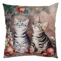 Clayre & Eef Kissenbezug 45x45 cm Braun Polyester Katzen