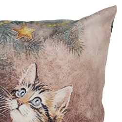 Clayre & Eef Cushion Cover 45x45 cm Brown Polyester Cats