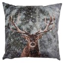 Clayre & Eef Cushion Cover 45x45 cm Grey Polyester Deer