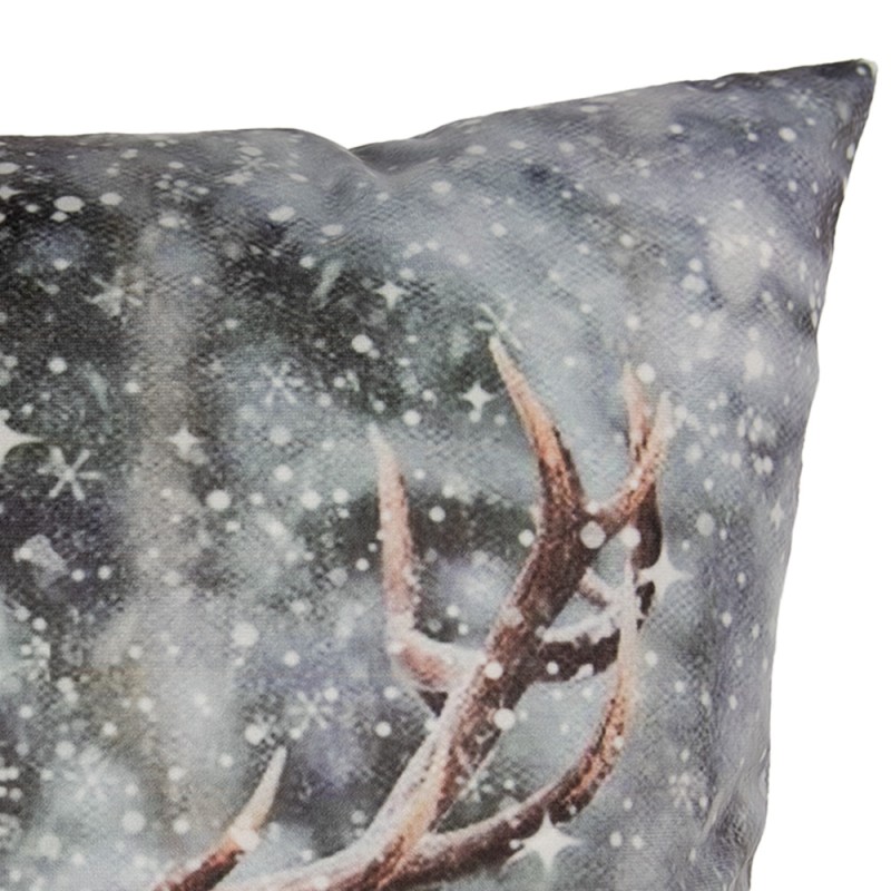 Clayre & Eef Cushion Cover 45x45 cm Grey Polyester Deer