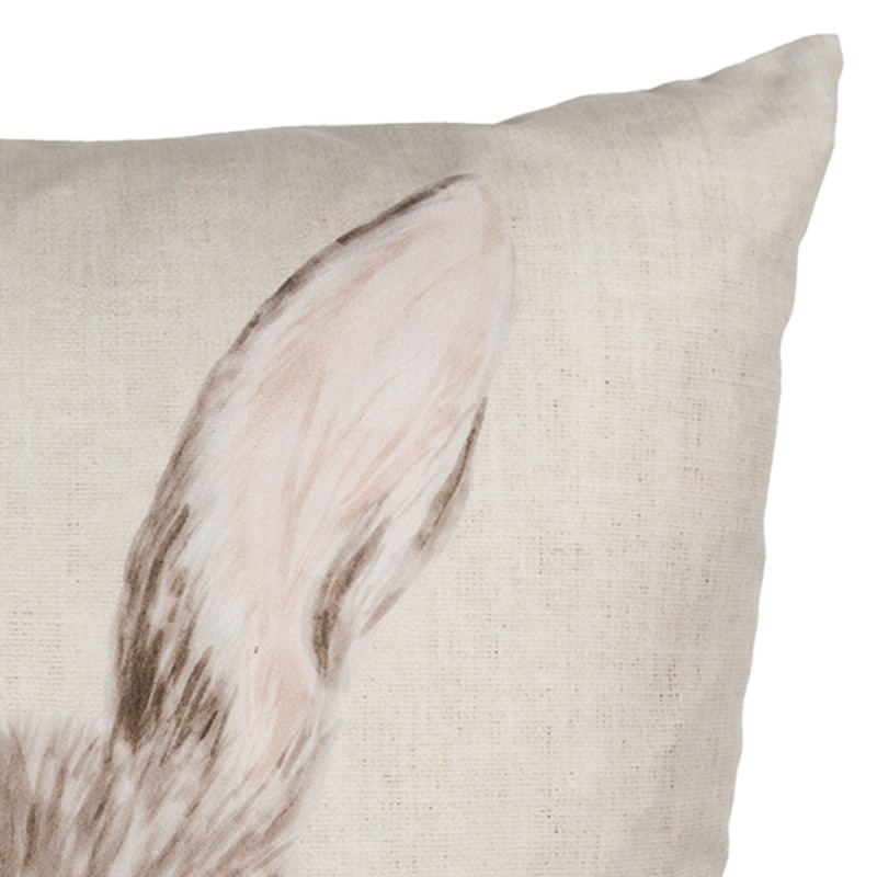 Clayre & Eef Cushion Cover 45x45 cm Beige Polyester Rabbit