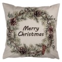 Clayre & Eef Housse de coussin 45x45 cm Beige Polyester Noël