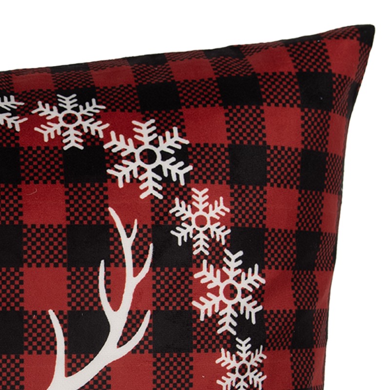 Clayre & Eef Cushion Cover 45x45 cm Red Polyester Deer