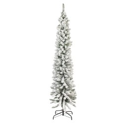 Clayre & Eef Albero di Natale 210 cm Verde Bianco  Plastica Metallo