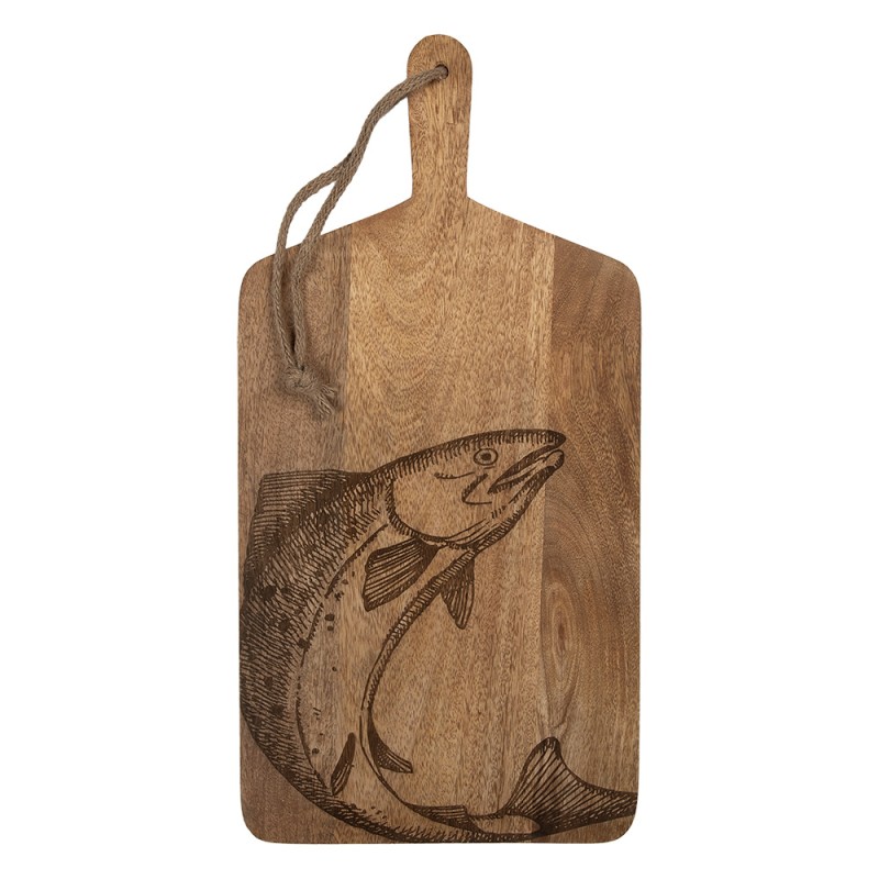 Clayre & Eef Tagliere Decorativo 25x2x50 cm Marrone Legno  Pesce