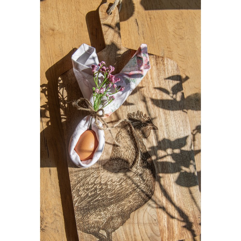 Clayre & Eef Planche à découper décoration 25x50x2 cm Marron Bois Poulet