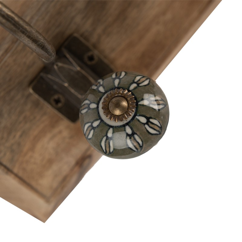 Clayre & Eef Wall Hook Set of 4 45x11x18 cm Brown Wood Metal