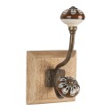 Clayre & Eef Wandhaken 10x11x18 cm Braun Holz Metall