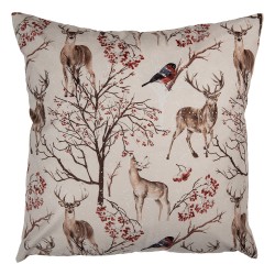 Clayre & Eef Federa per cuscino 45x45 cm Beige Poliestere Cervi