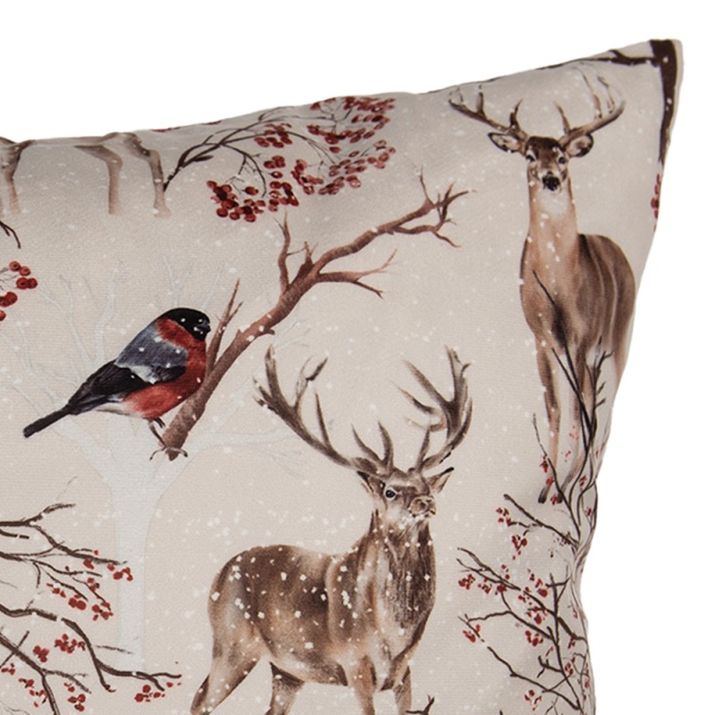 Clayre & Eef Federa per cuscino 45x45 cm Beige Poliestere Cervi