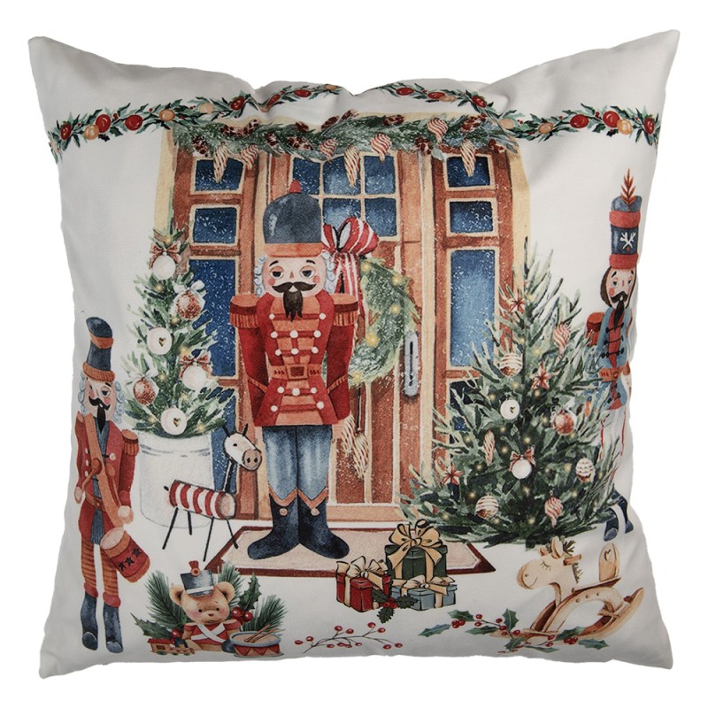 Clayre & Eef Cushion Cover 45x45 cm White Polyester Christmas