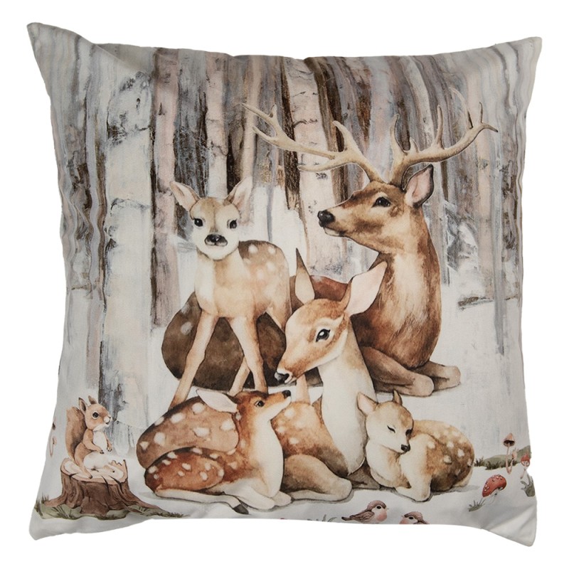 Clayre & Eef Federa per cuscino 45x45 cm Marrone Poliestere Cervi