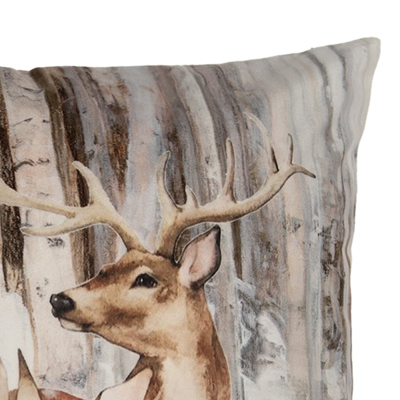 Clayre & Eef Federa per cuscino 45x45 cm Marrone Poliestere Cervi