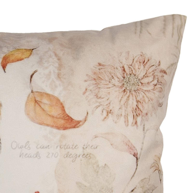 Clayre & Eef Kissenbezug 45x45 cm Beige Polyester Eule