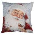 Clayre & Eef Kussenhoes 45x45 cm Grijs Polyester Kerstman