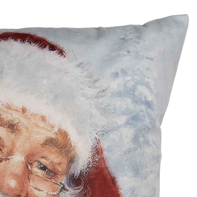 Clayre & Eef Kussenhoes 45x45 cm Grijs Polyester Kerstman
