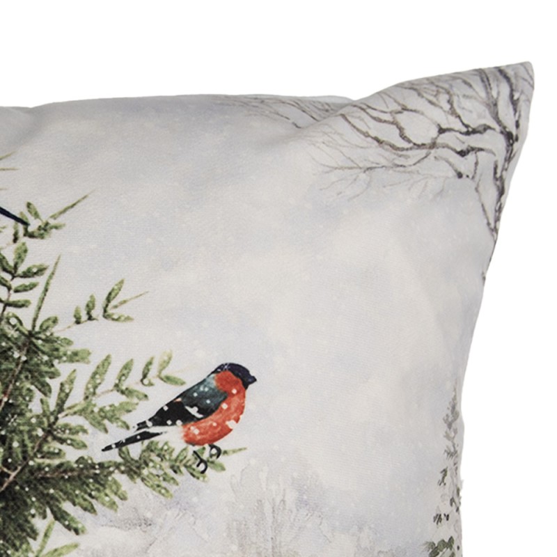 Clayre & Eef Cushion Cover 45x45 cm White Polyester Christmas Tree