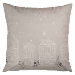 Clayre & Eef Federa per cuscino 45x45 cm Beige Poliestere Inverno