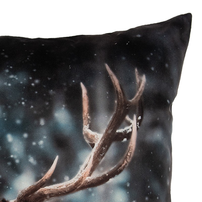 Clayre & Eef Housse de coussin 45x45 cm Gris Polyester Cerfs