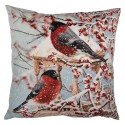 Clayre & Eef Housse de coussin 45x45 cm Bleu Polyester Oiseaux