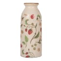 Clayre & Eef Vaas Ø 8x20 cm Beige Keramiek Aardbeien