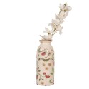 Clayre & Eef Vaas Ø 8x20 cm Beige Keramiek Aardbeien