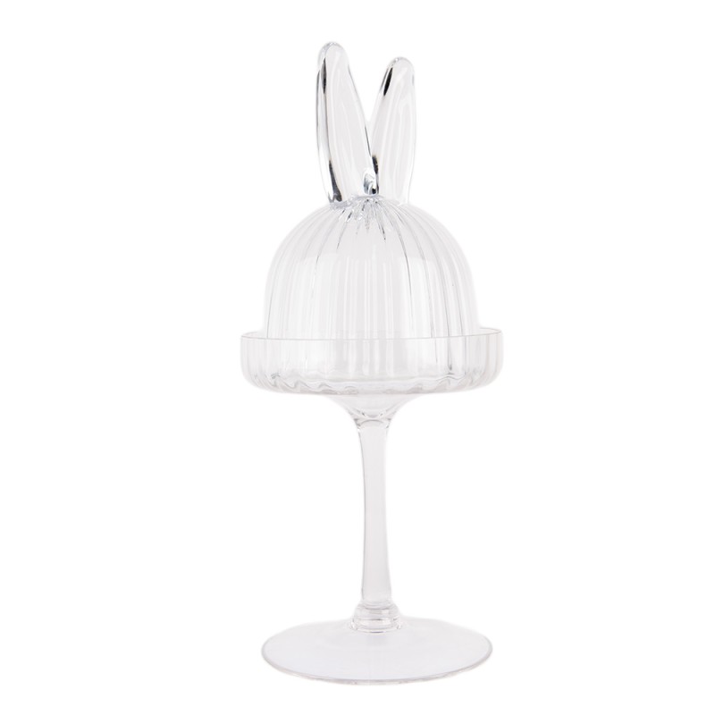 Clayre & Eef Cloche Lapin Ø 12x29 cm Transparent Verre