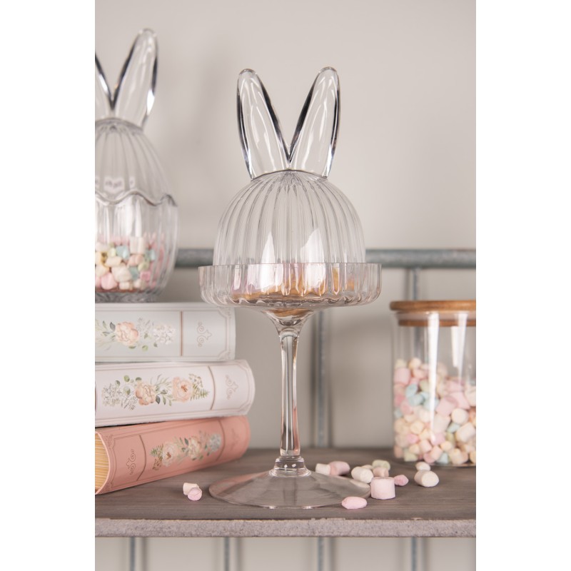 Clayre & Eef Cloche Lapin Ø 12x29 cm Transparent Verre