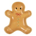 Clayre & Eef Decorative Bowl Gingerbread man 14x16x2 cm Brown Ceramic