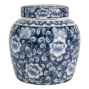 Clayre & Eef Vaso con Coperchio Ø 13x13 cm Blu Ceramica