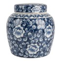 Clayre & Eef Vaso con Coperchio Ø 13x13 cm Blu Ceramica