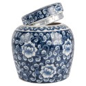 Clayre & Eef Vaso con Coperchio Ø 13x13 cm Blu Ceramica