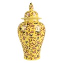 Clayre & Eef Vase with Lid Ø 11x22 cm Yellow Ceramic
