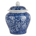 Clayre & Eef Vase mit Deckel Ø 9x12 cm Blau Keramik